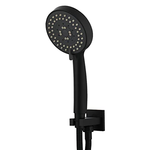 Pomme de douche spa de massage de bain de luxe avec tuyau haute pression en chrome noir