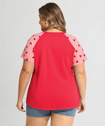 Image of CARCOS Plus Size Tops for Women Short Sleeve Shirt Summer Star /Leopard /Tie Dye /Flower Crewneck Pullover Tunic XL-5XL