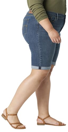 Image of Levi Strauss Signature Gold Women's Mid-Rise Bermuda Shorts Stretch Denim (Available in Plus Size)