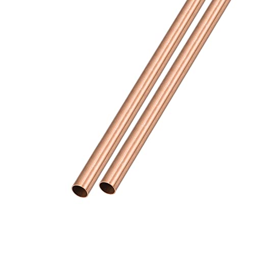 METALLIXITY Cobre Tubo (5 mm De X 0,2 mm Pared T X 300 mm L) 2 Uds, Tubería Recta - para Hogar Mobiliario, Maquinaria, Bricolaje Artesanía