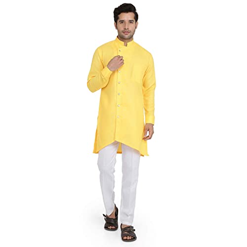 Image of Royal Kurta Mens Cotton Angrakha Style Ethnic Kurta and Kurta Set