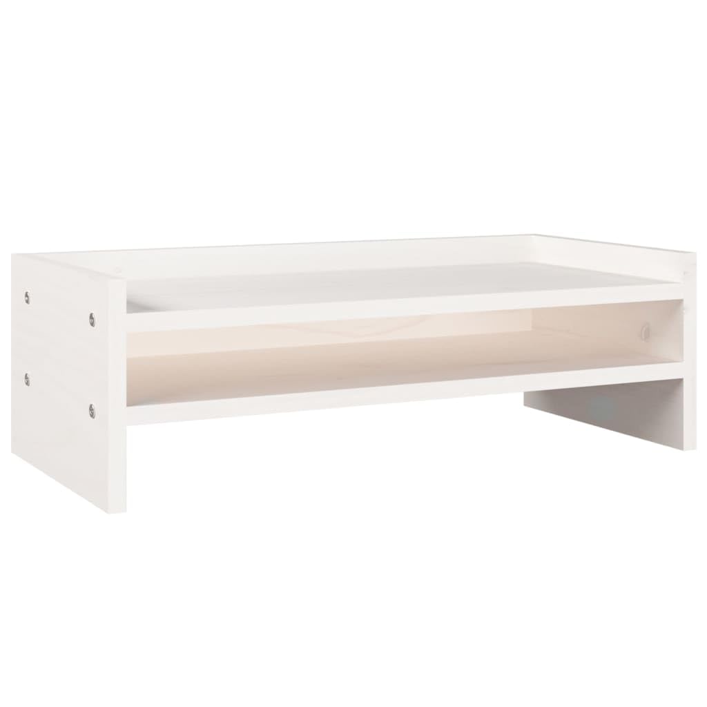 Supporto per monitor 50 x 24 x 16 cm in legno di pino solido bianco 02_0004422