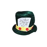 Bunny Ear Top Hat Rabbit Topper Plush Hat for Halloween Easter Party Costumes (Green)