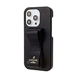 LANVIN en Bleu ランバンオンブルー iPhone 14 Pro ケース 正規品 スタンド リング付き リボン Slim Wrap Case Stand & Ring Ribbon [ Black ]