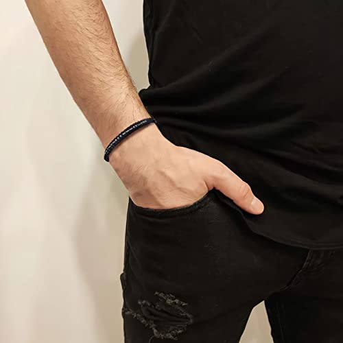 Pulsera para Hombre Código Morse Cuero 7.5 in miniatura 3