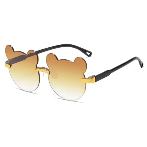Kids Cute Bear Sunglasses Cartoon for Boy Girl Children Rimless Sun Glasses UV400 Outdoor