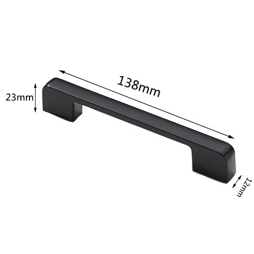 Zinc Alloy Matt Black Handle Cabinet Door Handles and Pulls Cupboard Wardrobe Kitchen Drawer Knobs(Hole Centers 128mm) - Image 2