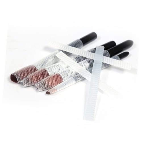 HONMEET 50 Stück Kosmetikpinsel Schutznetze Elastische Make up Pinsel Abdeckungen Wiederverwendbar Schützend für Empfindliche Borsten Platzsparend für Reisen