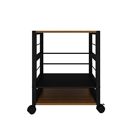 LOIYERT 3-stöckiges Druckerständer auf Rädern, Kaffeemaschine, höhenverstellbarer Ständer/Regal für Büro, Küche, Wohnzimmer, 53,1 x 39,5 x 64, Schwarz Cover
