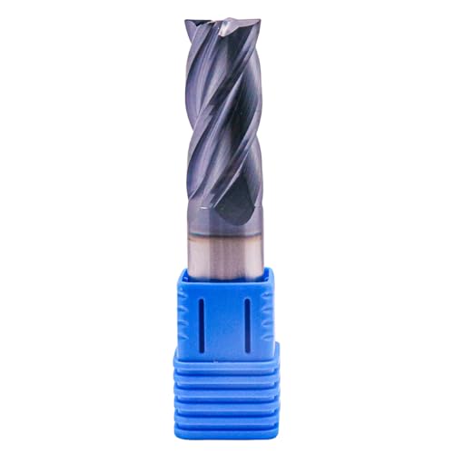 Image of Solid Carbide Corner Radius End Mill - .030 inch Corner Radius, AlTiN Coated, 4 Flute, 35 Helix, 3 /4 inch Cutting Dia, 3 /4 inch Shank Dia, 1-3 /4 inch LOC, 4 inch OAL for Milling Alloy Steel, Steel, Iron, Copper