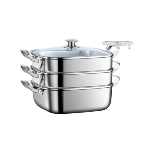 Wivitte ������ 316�X�e�����X 3�w �p�^ 30cm �K���X��W�t�� ���@�\ ������ IH/���ΑΉ� �Ɩ��p �ƒ�p ������ �[�^ �����풲���� (�������̓�E����Ԃ���ԓ�) (3�K����,�V���o�[)