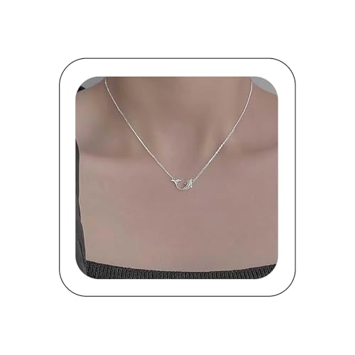 Cimenexe Bohemio Delfín Collar De Gargantilla De Plata De Cristal Delfín Collar Colgante De Peces Cz Delfín Collar De Cadena Lindo Delfín Collar De Peces Joyería Para Las Mujeres