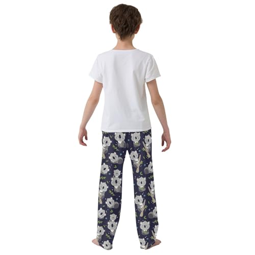 Lovely Cartoon Koala Boys Long Pants Soft Trousers Elastic Waist Kids Lounge Bottoms with Pockets S-XL3