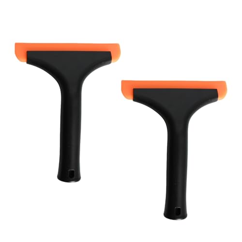 2 Piezas Escobilla de Ducha, Rasqueta Limpiacristales, Rasqueta Limpiacristales Ducha, Raspador de Cabeza de Silicona, Limpia Mamparas para Espejo,Ventana,Piso,Vidrio (Negro)