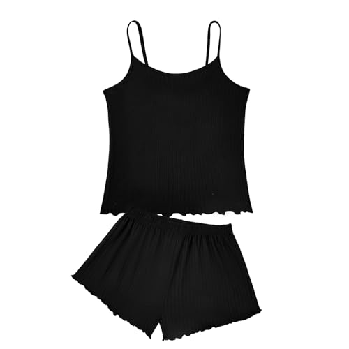 Image of American Trends Cute Pajamas for Women Strawberry Print Cami Top and Shorts Pj Set Two Piece Pajama Set Sleepwear Sleep Set