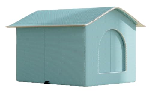 ポータブル猫用エアコンハウス、夏の猫用冷却アイテム、手作り猫ハウス、犬用アイスハウス、ペット用睡眠アイスハウス、屋外猫ハウス、野良猫ケージ、ペット用品、犬小屋、犬用ベッド、防水野良猫ハウス、子犬用猫ハウス (33*33*33cm,ブルー)