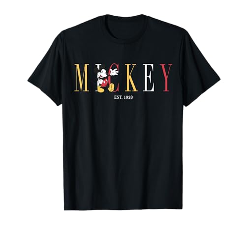 Disney Mickey and Friends Mickey Mouse Est. 1928 Simple Text T-Shirt - image 1