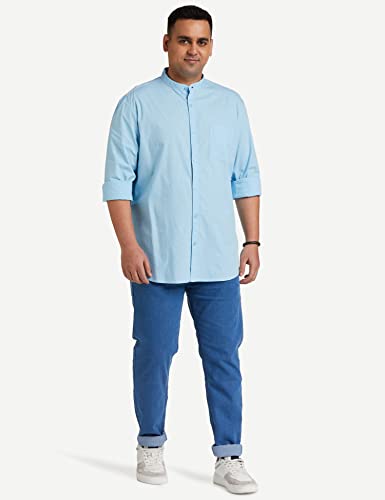 Image of Amazon Brand - Symbol Men's Cotton Shirt | Chinese Collar | Casual | Plain | Full Sleeve | Summer - Regular Fit (Available in Plus Sizes)