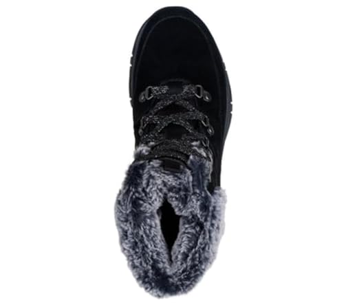 Skechers Damen Trego Snow Worries Hiking Boots,boots, Black Suede Duraleather Faux Fur, 39 EU