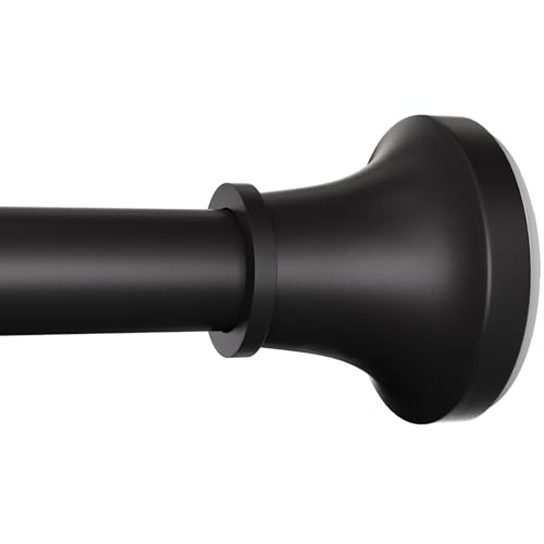 Adjustable Shower Curtain Rod 31-104 Inch, Never Rust Stainless Steel Black Tension Rod, 1" Heavy Duty No-Drill for Bathroom, Kitchen & Closet