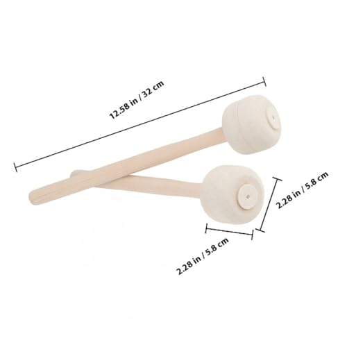 Baquetas de percusión de madera y fieltro HANABASS 2 piezas miniatura 2
