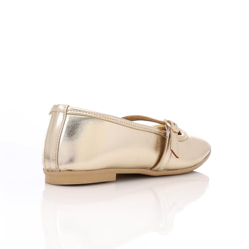 اكس او ستايل حذاء باليرينا بتصميم مريح (مقاس EU 38، ذهبي، 38)، للنساء