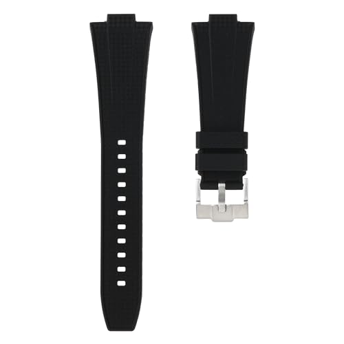 Tissot PRX Powermatic 80 Silicone Rubber Replacement Watch Straps - Compatible Watch Bands for Tissot PRS Automatic, Quartz, Chronograph 40mm - Size 12mm - For Men & Women - Quick-Release (Black, 12mm)