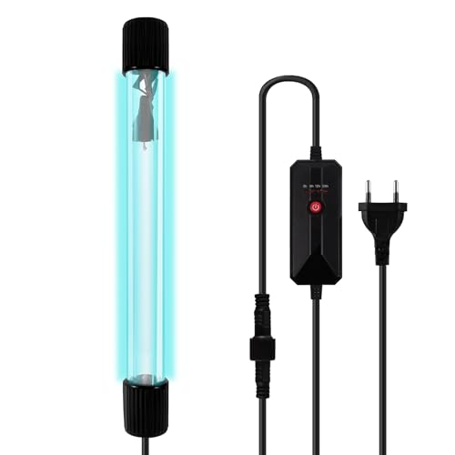 LEDBOKLI UV Sterilisator Licht, 13W Aquarien UV Licht Algen Zerstörungs Licht, Sterilisation im Innenbereich, 4Gang Zeitsteuerung für die Reinigung von Wasser Pools, Fishbowl, Toilette, Zimmer