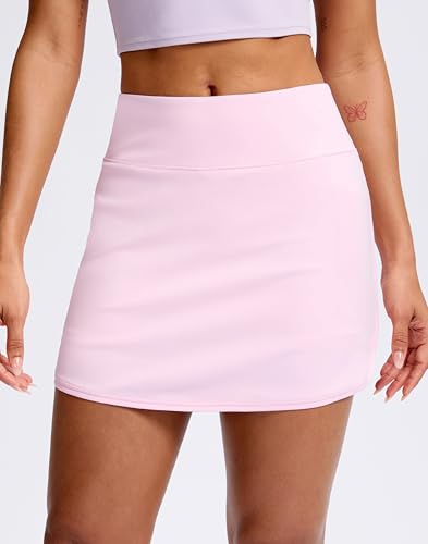 Image of SANTINY Skorts for Women with Pockets High Waisted Golf Skirts | Built-in Shorts, A Line, Athletic, Casual, Pickleball, Tennis Skirt
