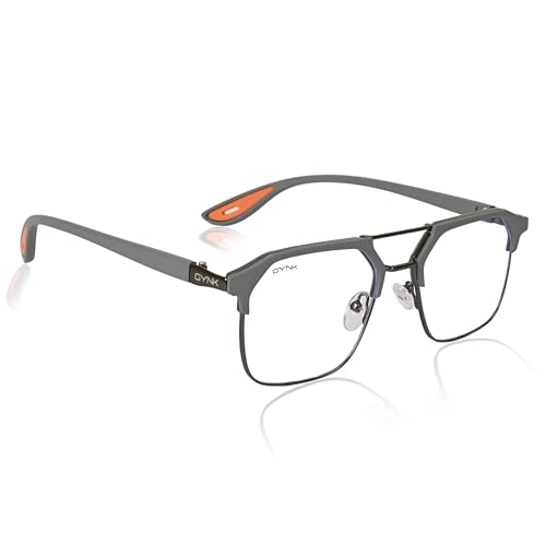 GYNK Stylish Royal Square Sunglasses for Men | Premium UV Protection Eyewear (Grey-Clear)