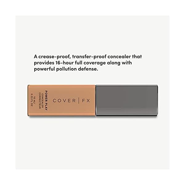 Cover FX Power Play Concealer: Crease-Proof, Transfer-Proof Concealer Provide 16-hour Full Coverage with Powerful Pollution Defense- N Medium 3, 0.33 Fl Oz