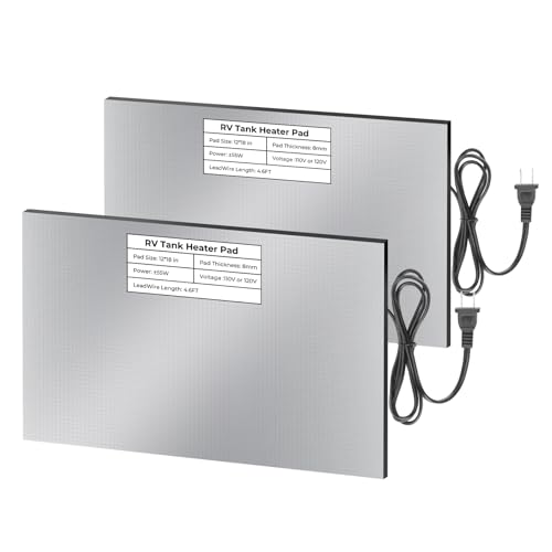 RV Tank Heated Pad Holding Tanks Anti-Freeze with Thermostat 120V 12 18 Heating Pad for Fresh Water/Grey Water/Black Tank Boat or RV Winter Travel -2PCS