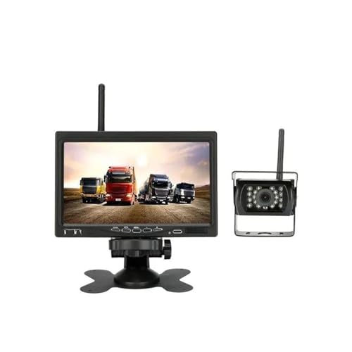 Caméra de recul HD sans fil 12V-24V avec écran LCD 7 pouces pour camions et remorques