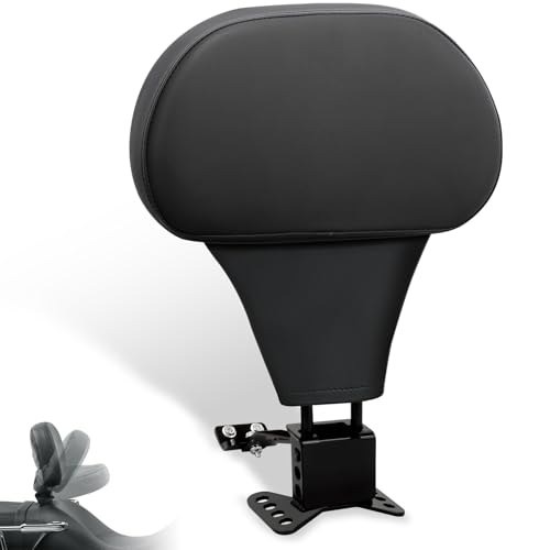 FOVPLUE Adjustable Rider Backrest, Detachable Plug-in Driver Backrest Pad w/Mounting Kit for Harley Touring 2009-later,CVO Road Glide Street Glide Tri Glide FLHTK/L Electra Glide Road King,BLACK