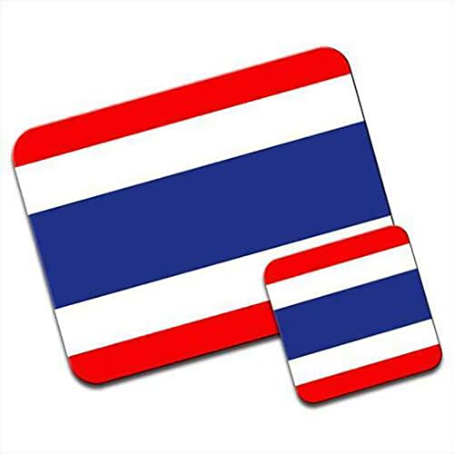 FaceYee Dessous de verre avec drapeau de la Thaïlande - Tapis de souris - Accessoires de bureau - 24,1 x 20,3 cm - Couleur : drapeau de la Thaïlande