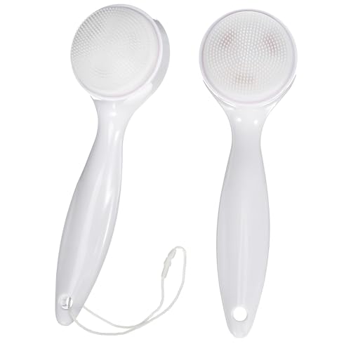 Mikinona 2 Pack Facial Cleansing Brush Exfoliating Face Brush Silicone Scrubber for Face Body