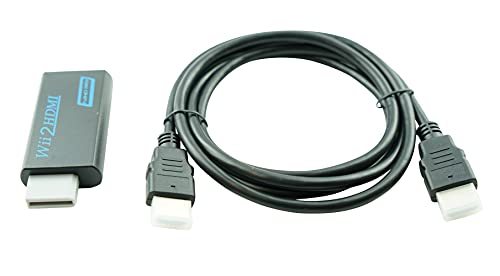 WirelessFinest Video Audio Converter Adapter from Wii Plug Port to HDMI 1080P + 3.5mm Audio Output Jack for Nintendo Wii Wii U HDTV TV Monitor Support All Wii Display 720P Full HD Devices