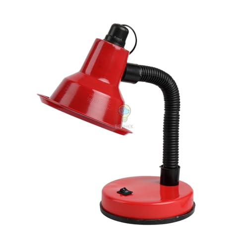 Image of LED Study Table Lamp with Adjustable Flexible Neck | Metal Desk Lamp for Reading, Study, Work from Home & Office Use | Eye Comfort Lighting for Students (Red)