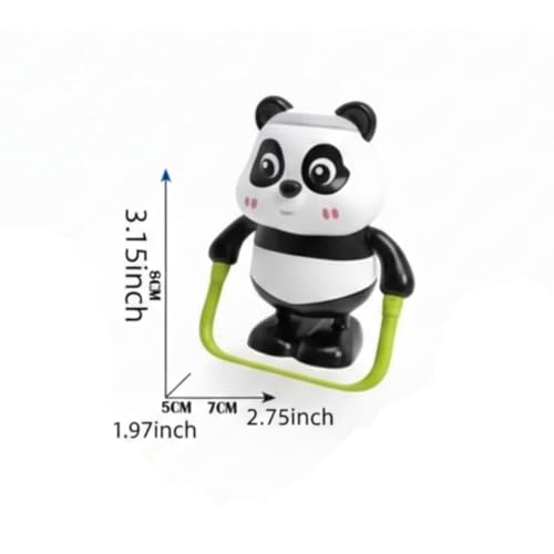 Image of Cute Panda Toy Set with Skateboard, Jump Rope & Spinning Ring - Interactive Animal Figures for Kids, Desk Decor & Gift (Jump Rope)