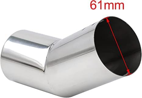 Miniatura 7 de Unifizz Tubo de escape de coche de entrada de 2.402 in curvó el silenciador de escape de cromo extremo de la punta del tubo de cola