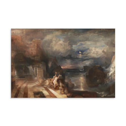 Lienzo decorativo para pared con la obra de J.M.W. Turner, acabado refinado de 40 x 60 cm