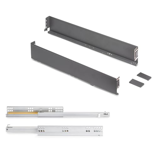 Tiroir extra fin de cuisine 88mm gris anthracite push-to-open