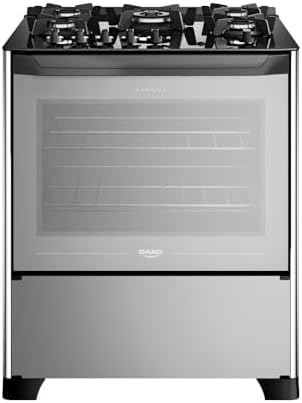 Fogão 5 bocas Dako Magister Style com Mesa de Vidro e Tripla Cham...