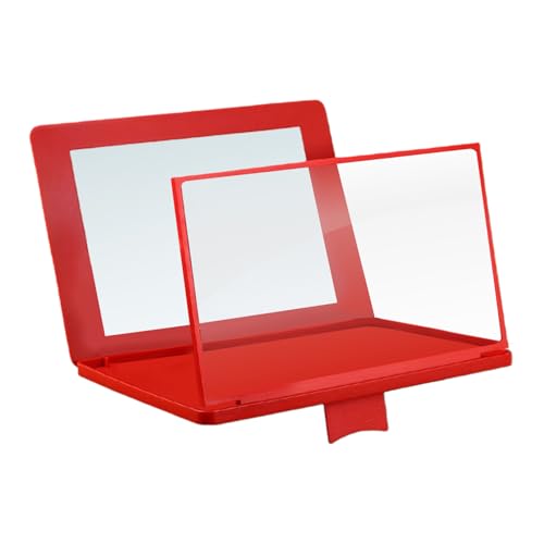 Lupa de pantalla para teléfono, amplificador de proyector de 12 pulgadas, lupa de ángulo ajustable para pantalla de teléfono con espejo y soporte plegable, para mesita de noche de videojuegos de