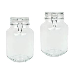 Bormioli Fido Clip Top Preserving Jars | 3 Litre Capacity | Airtight Preserving with Rubber Ring and Wire Clip Top…