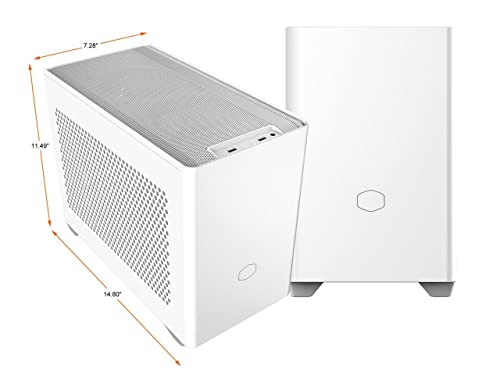 Image of Cooler Master NR200P White SFF Small Form Factor Mini-ITX Case with Tempered Glass or Vented Panel Option, PCI Riser Cable, Triple-Slot GPU, Tool-Free and 360 Degree Accessibility