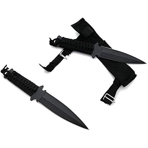 Messer-SET 2er Wurfmesser mit Etui- BLACK EDITION- Throwing Knife 22cm Cover