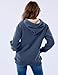 Haellun Womens Casual Winter Warm Fleece Sherpa Lined Pullover Hooded Sweatshirt(Dusty Blue,XL)