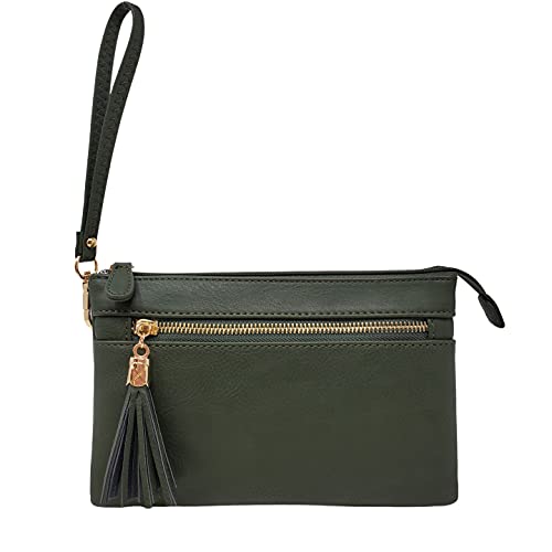 Image of Solene Women's Lightweight Multi Compartment Wristlet Clutch Wallet Crossbody Bag