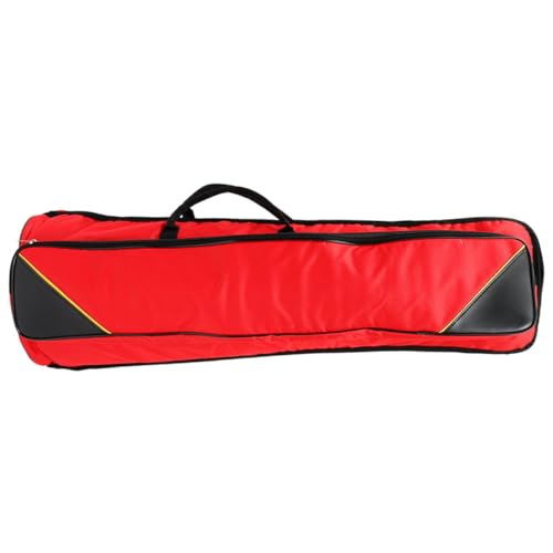 Yardwe Trombone Bag Thick Waterproof Oxford Fabric Red Portable Trombone Storage Case for Tenor Instruments